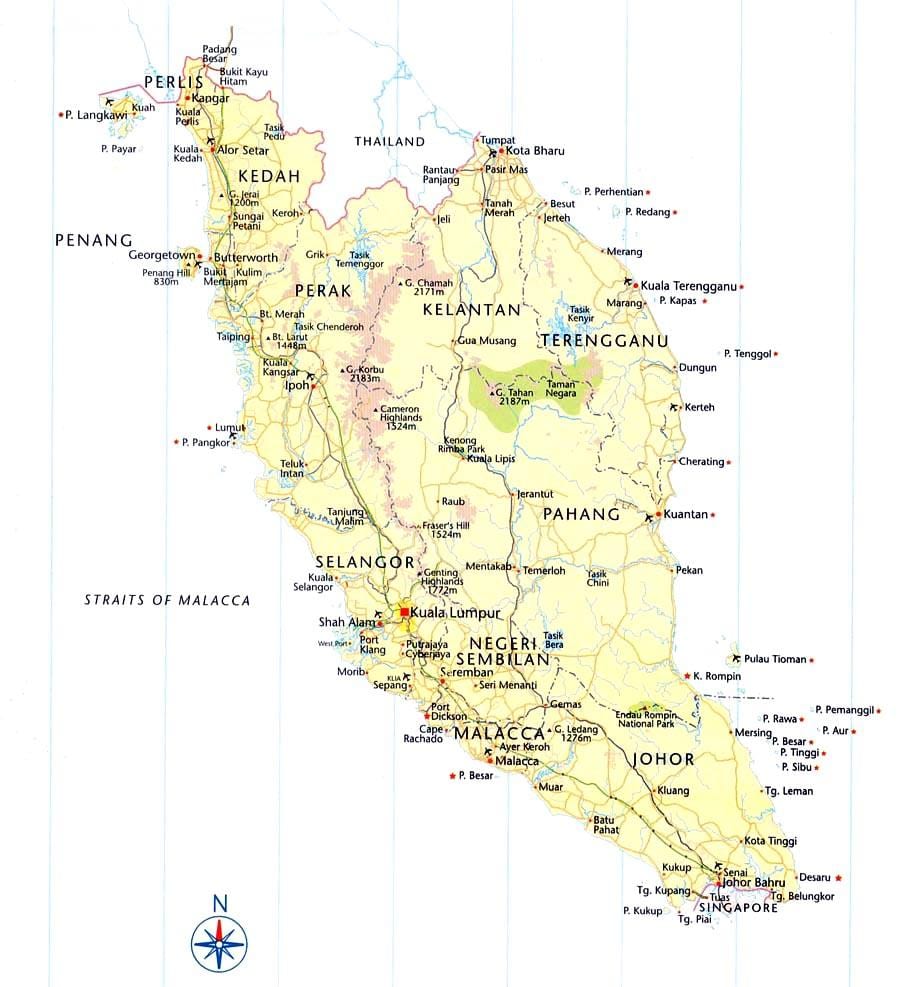la malaisie feuille de route directions