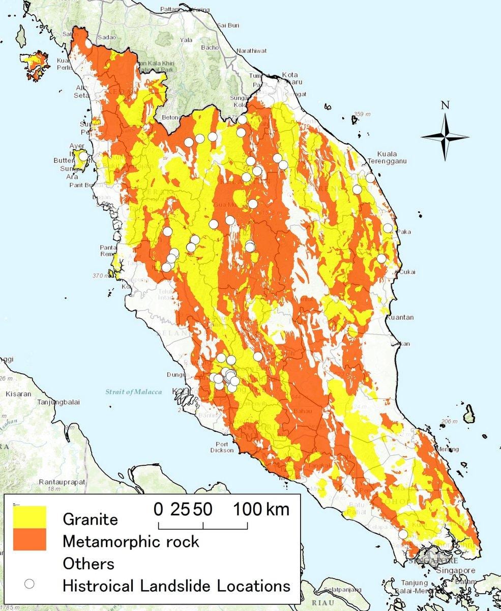 carte géologique de la malaisie