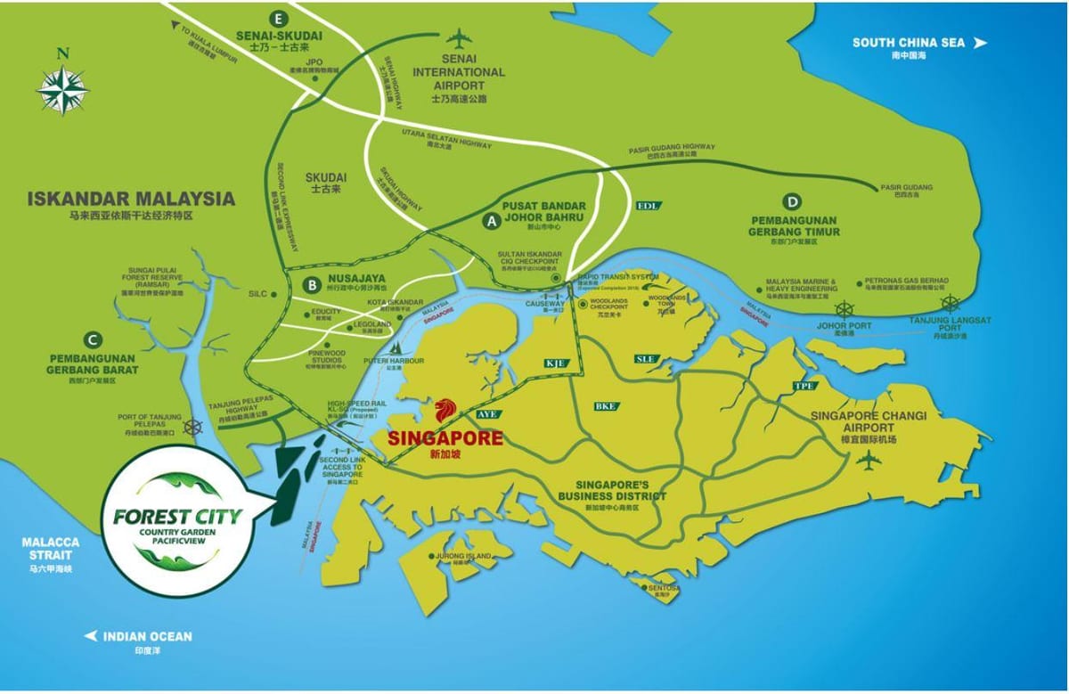 carte de la forêt de la ville de malaisie