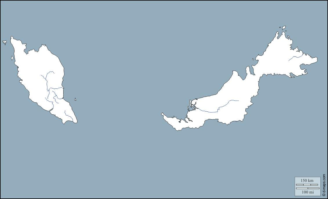 carte de la malaisie carte de contour
