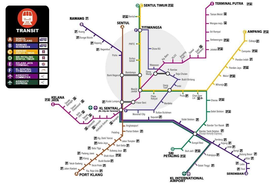 carte de la malaisie transport