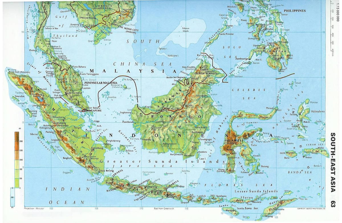carte topographique de la malaisie