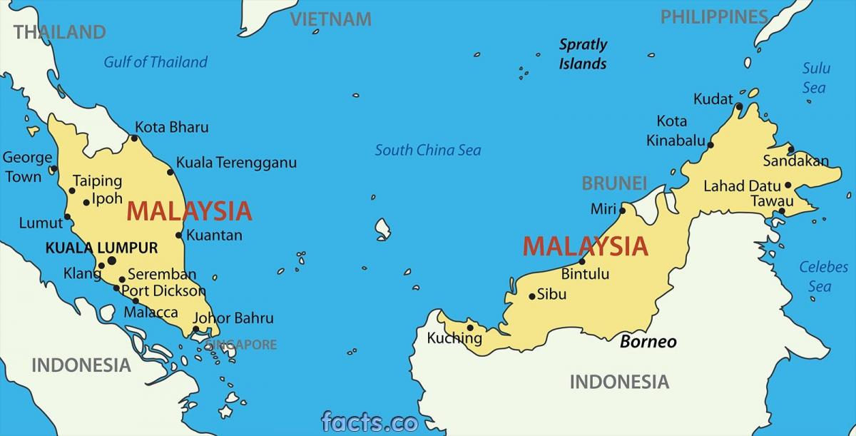 une carte de la malaisie