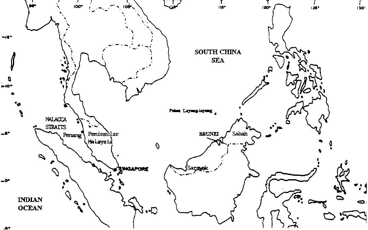 carte de la malaisie dessin sur la carte