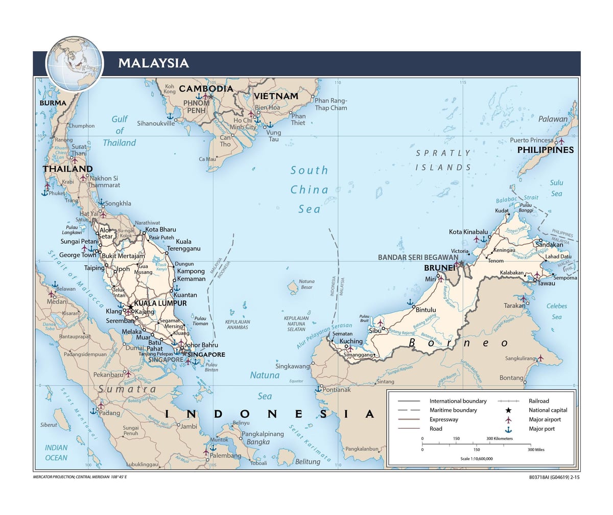 malaisie les ports de la carte