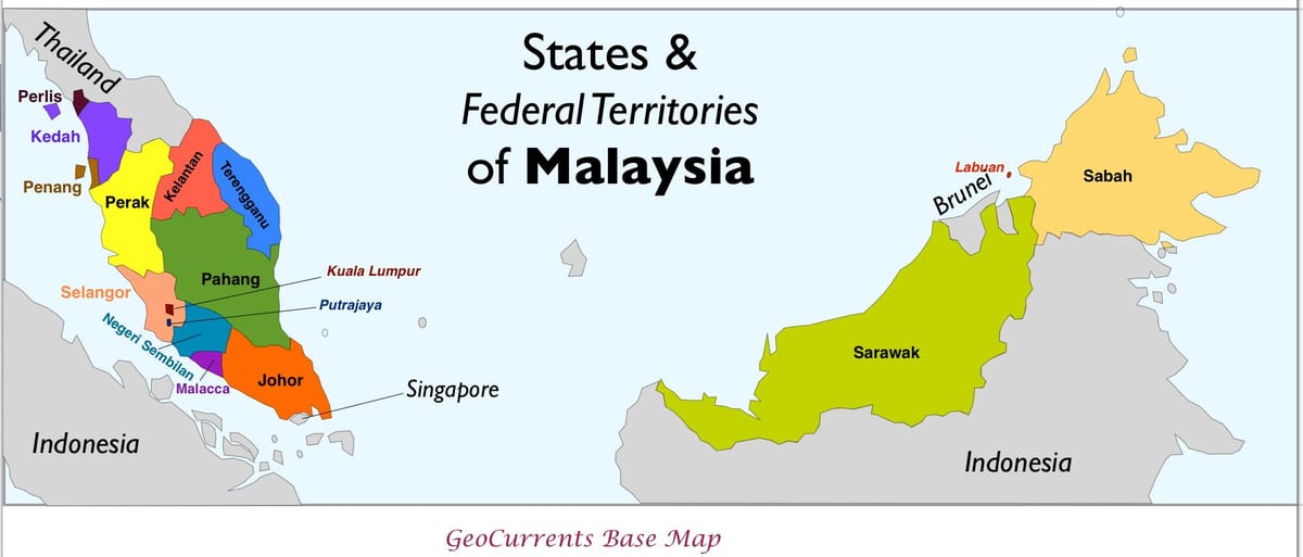 carte de la malaisie province