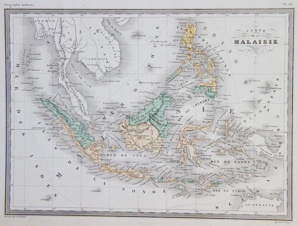 carte de la malaisie vieux