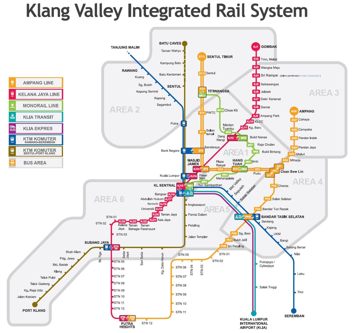 lrt carte de la malaisie 2016