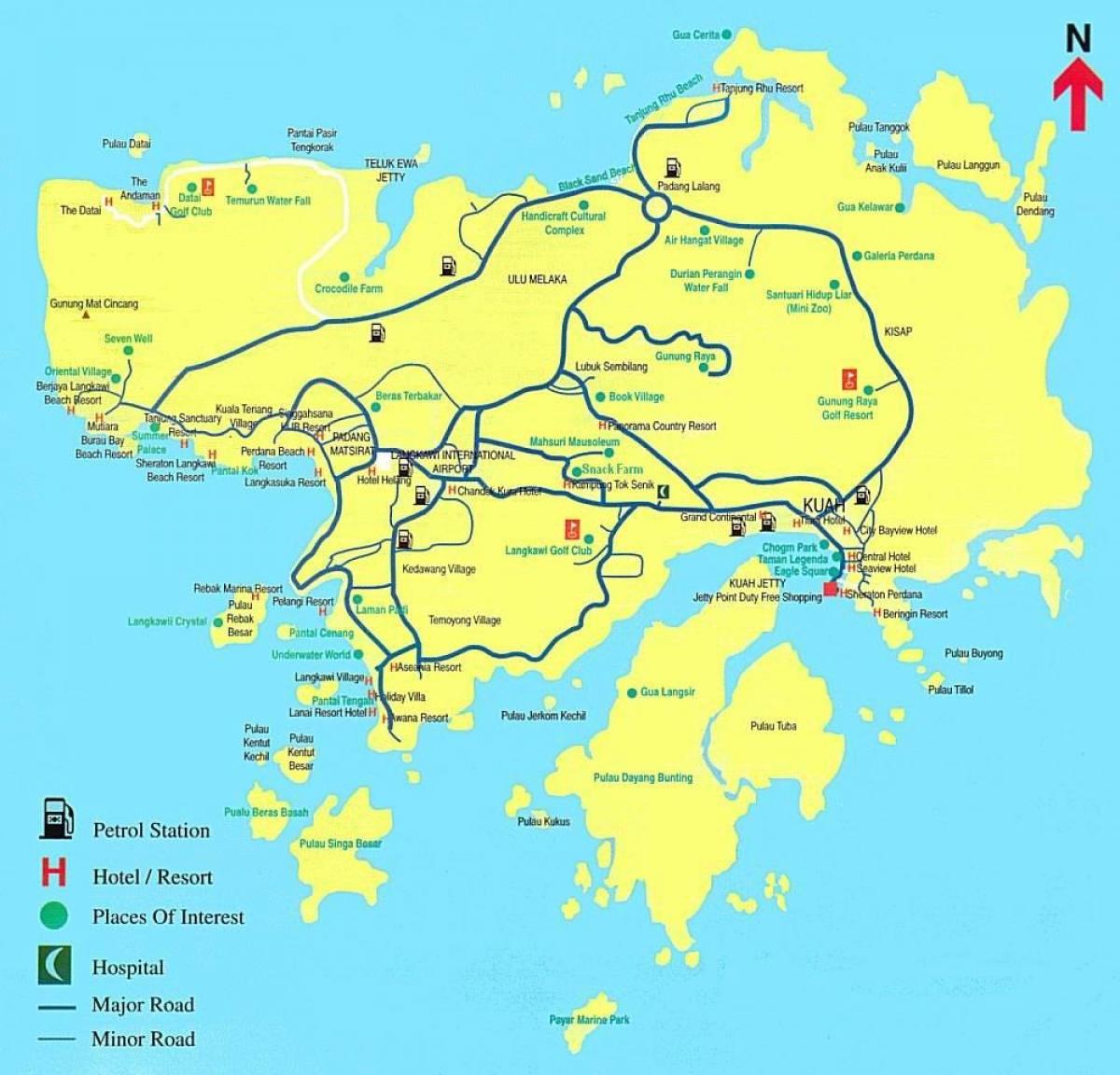carte de la malaisie et de langkawi