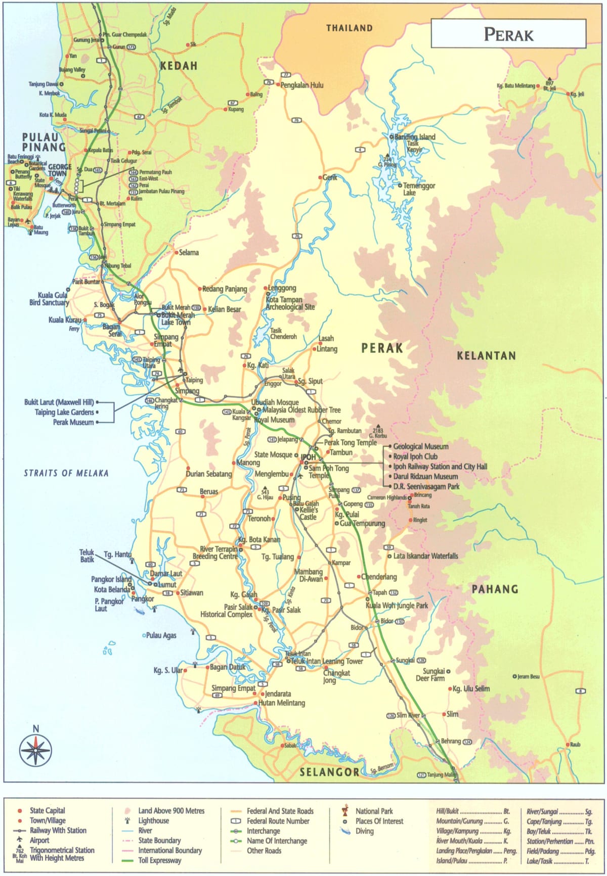 carte de l'état de perak en malaisie
