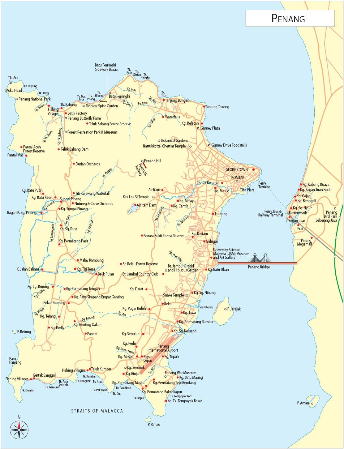 carte pulau pinang malaisie