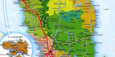 Carte du sud de la malaisie