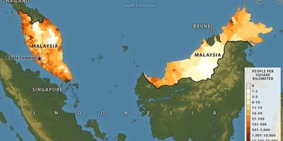 Carte de la densité de population malaisienne