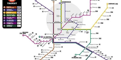 Carte de la malaisie transport