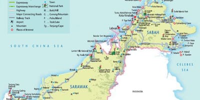 Carte de la malaisie parcs nationaux