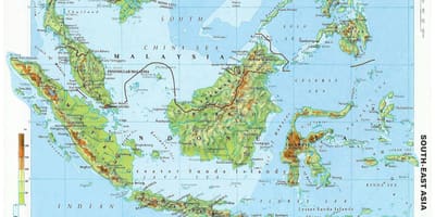 Carte topographique de la malaisie