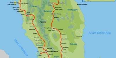 La malaisie carte du train 2016
