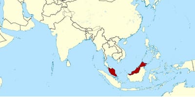 Carte montrant la malaisie