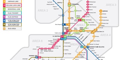 Lrt carte de la malaisie 2016