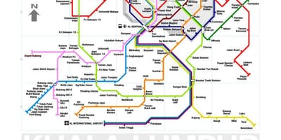 Métro ligne 3 la carte de l'itinéraire en malaisie