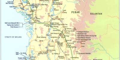 Carte de l'état de perak en malaisie
